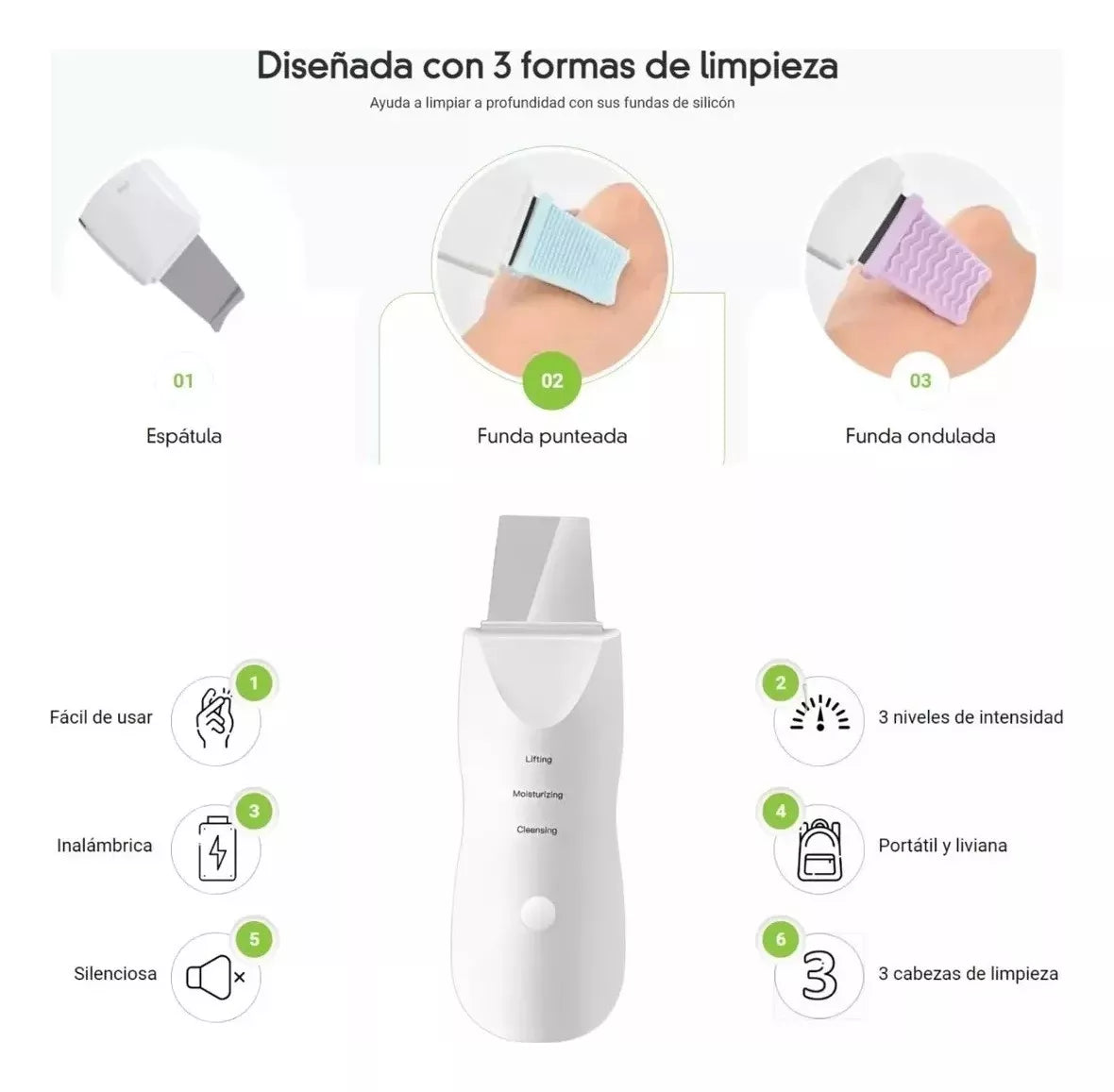 Limpiador Facial Ultrasónico Lifting Peeling